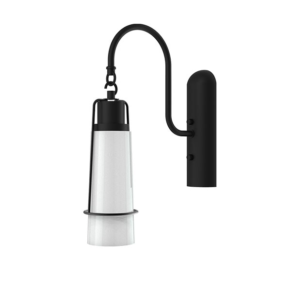 IM1 LAMPARA APLIQUE 26781A-BK VASO BLANCO C/REJILA NEGRA 1L E27