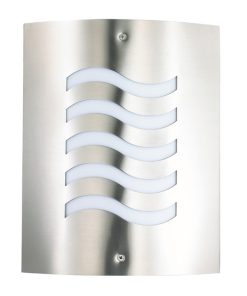 IM1 LAMPARA APLIQUE RECTANGULAR C/CURVAS DIFUSOR BLANCO ACERO INOXIDABLE 50201C 1L E27