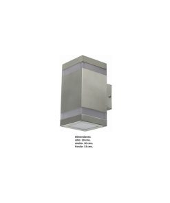 IM1 LAMPARA APLIQUE CUADRADO ACERO INOXIDABLE BORDE DIFUSOR BLANCO 50208A 2L GU10