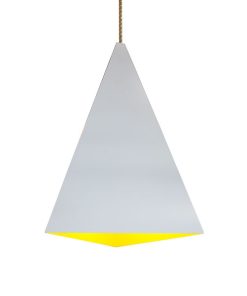 IM3 LAMPARA COLGANTE TRIANGULO METAL BLANCO FONDO NARANJA 152043P-1WHORG 1L E27