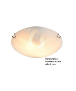 IM1 LAMPARA PLAFON CIRCULAR VIDRIO BLANCO DISEÑO LINEAL T/FLOR 32030A 2L E27