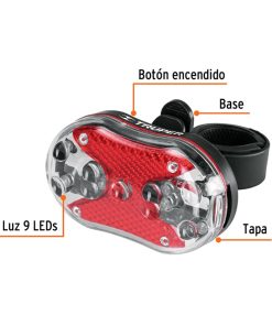 TRUPER LINTERNA P/BICICLETA 9 LED LIBI-9T TRASERO (16797)