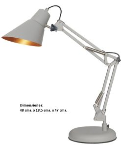 IM3 LAMPARA DE ESCRITORIO GRIS DIRIGIBLE FONDO DORADO 152040T-1SGRY 1L E27