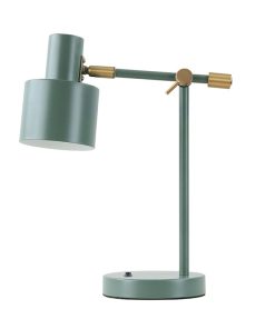 IM1 LAMPARA DE ESCRITORIO VERDE DIRIGIBLE C/DETALLE DORADO MP-40021A-GR 1L E27