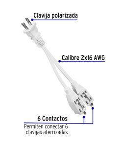 TRUPER VOLTECK EXTENSION ELECTRICA 2 TOMAS BLANCA EXDO-6(46353)