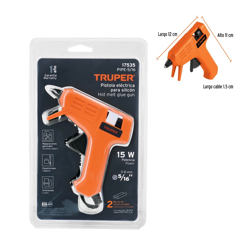 TRUPER PISTOLA ELECTRICA P/SILICON 5/16 PIPE (2200038) (17535)