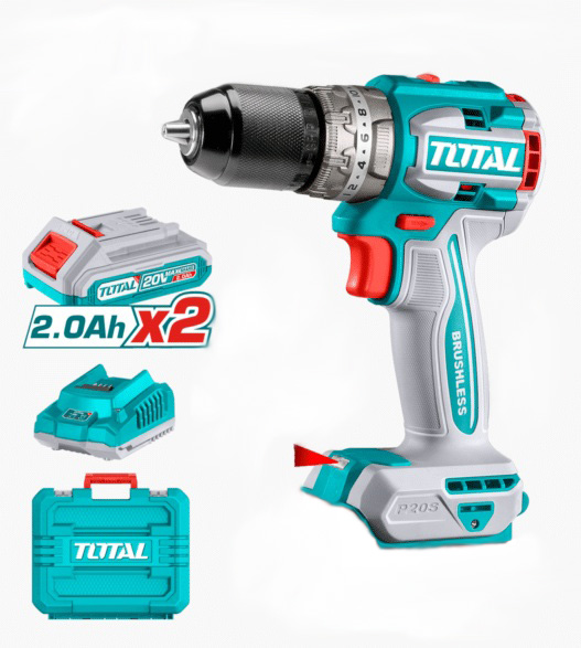 TOTAL TALADRO S/CARBONES 1/2 20V 60NM 2000RPM C/2BAT UTDLI20602 (40005458)