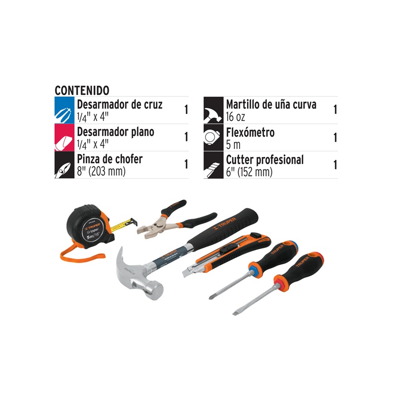 TRUPER JUEGO HERRAMIENTAS CASERA JGO-CAS6X (14651)