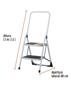 TRUPER PRETUL ESCALERA TUBULAR 2 PELDAÑOS Y BARANDAL ESTU-2PB (24119)