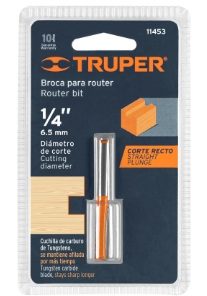 TRUPER BROCA P/ROUTER RECTA 2FILOS 1/4*25mm BROU-R2-1/4L (11453)