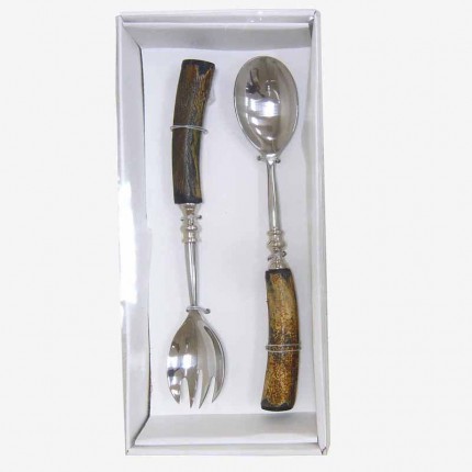 Cubiertos Ensalada Cuerno Rústico