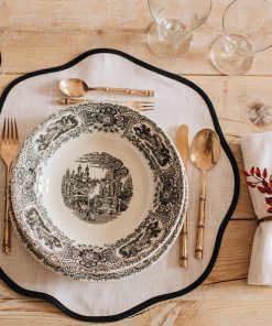 Set Lino Blanco Redondo – 6 personas