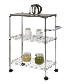 HOGGAN ESTANTE 3 NIVELES C/RUEDAS CROM HT-CR-ESTRU-03 50KG