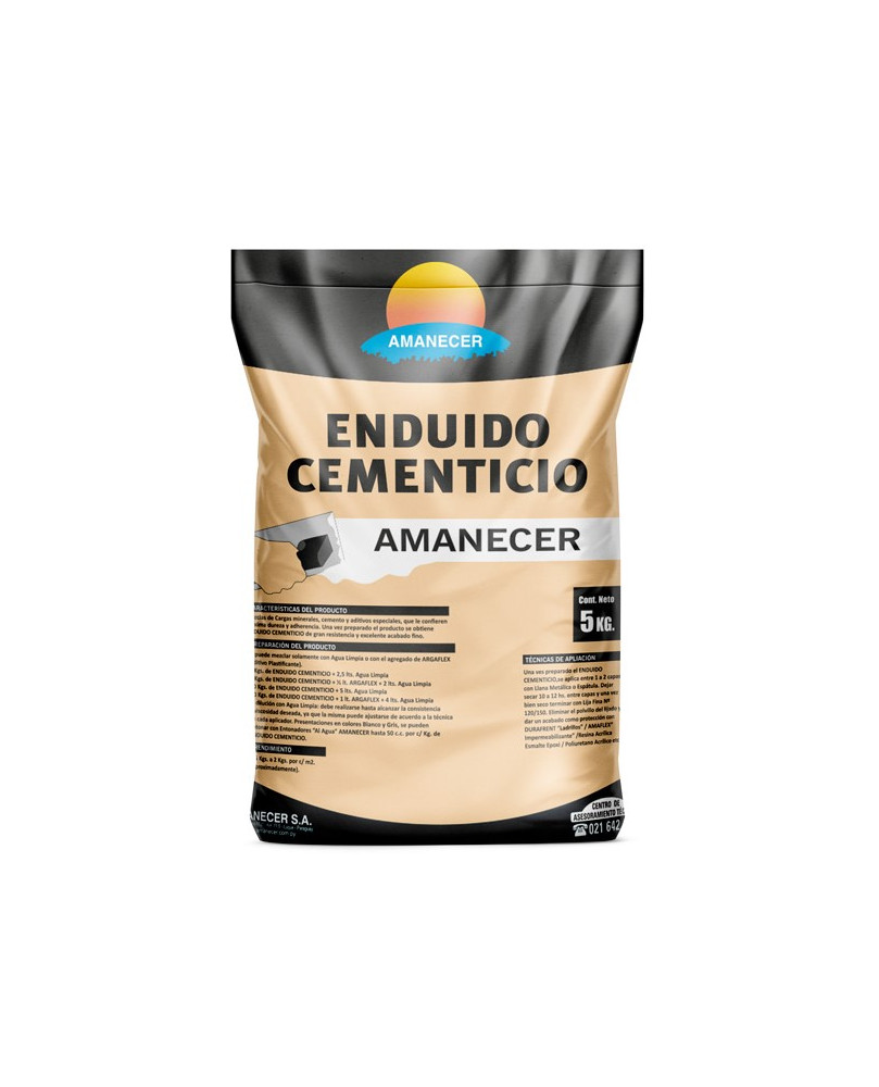 ENDUIDO CEMENTICIO BLANCO 5KGS AMANECER – CÓD: 130