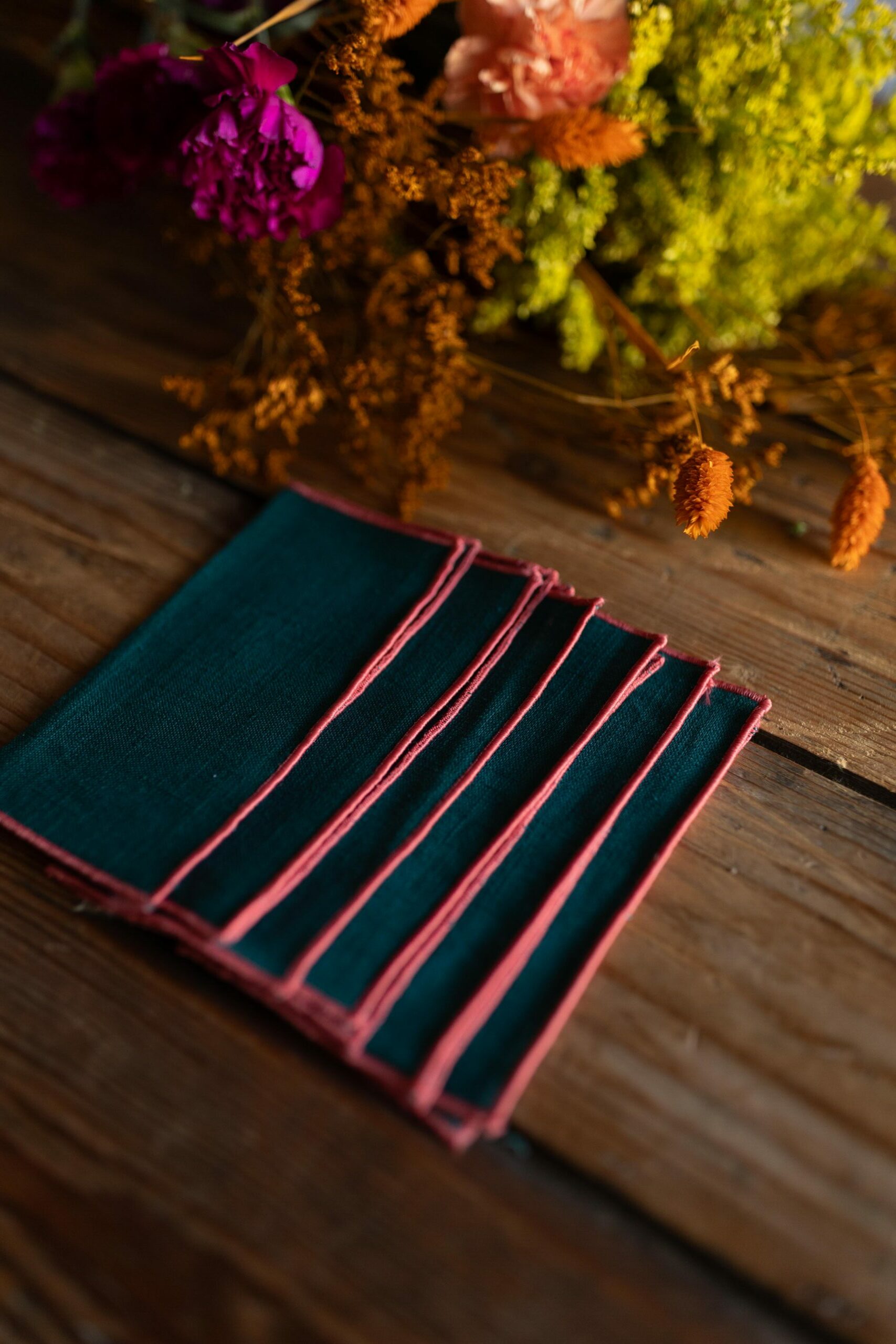 Servilletas Aperitivo Verde Rosa