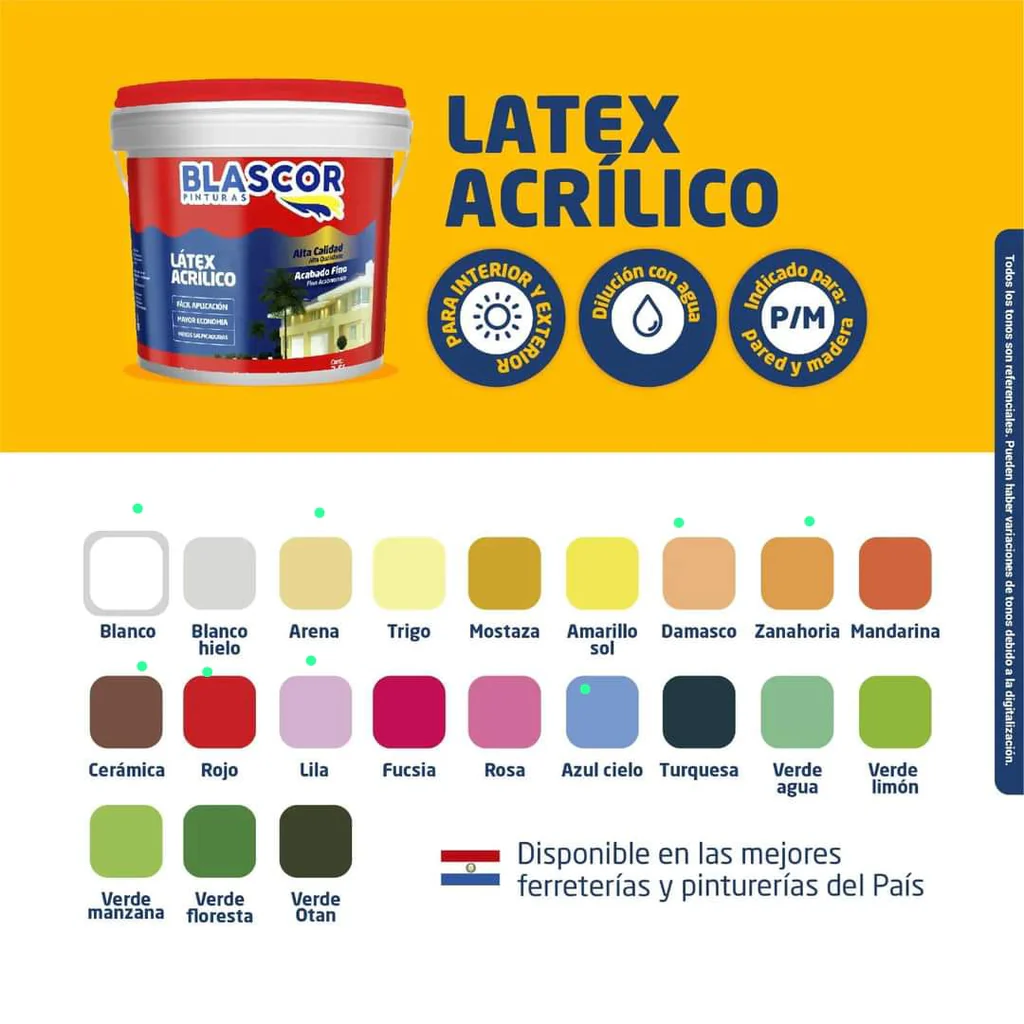 LATEX ACRILICO 18LTS MANDARINA BLASCOR – CÓD: 415 - Imagen 2